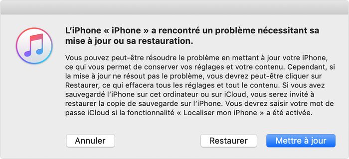 Restaurer votre iPhone avec iTunes