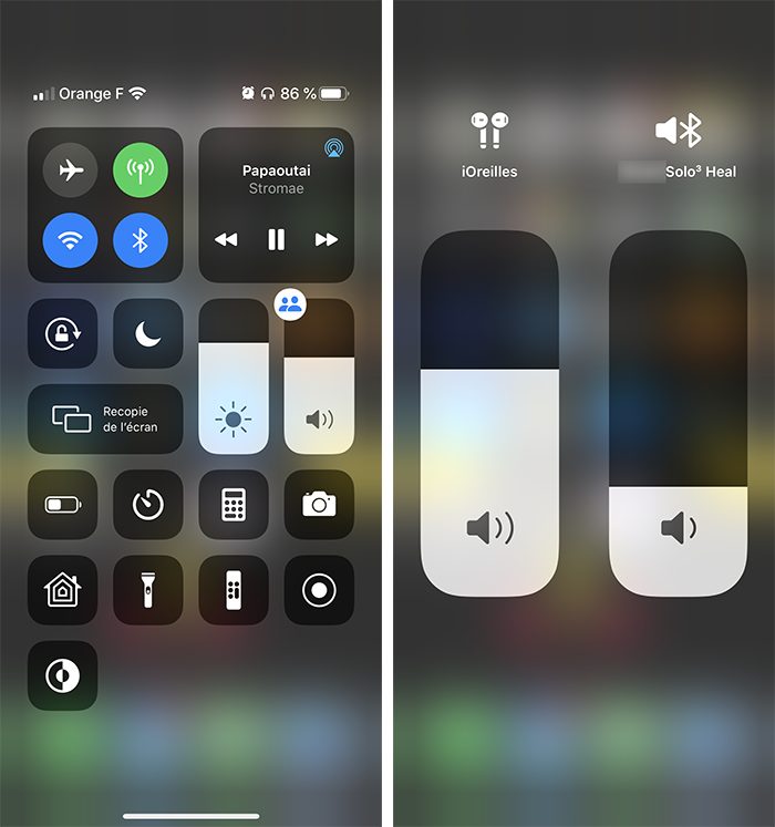 Régler le volume pendant le partage audio