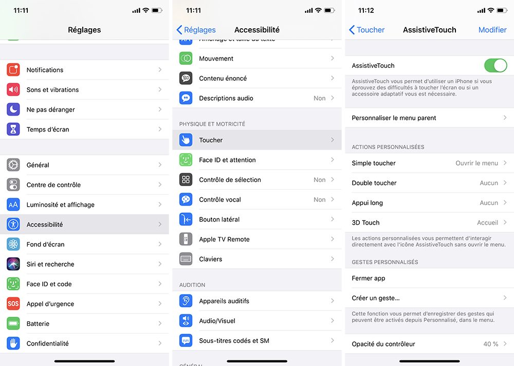 Activer Assistive Touch