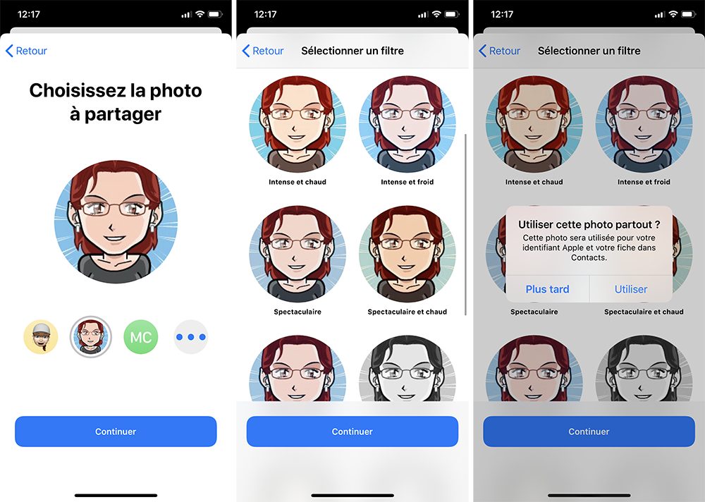 Activer la personnalisation de la fiche contact dans Messages