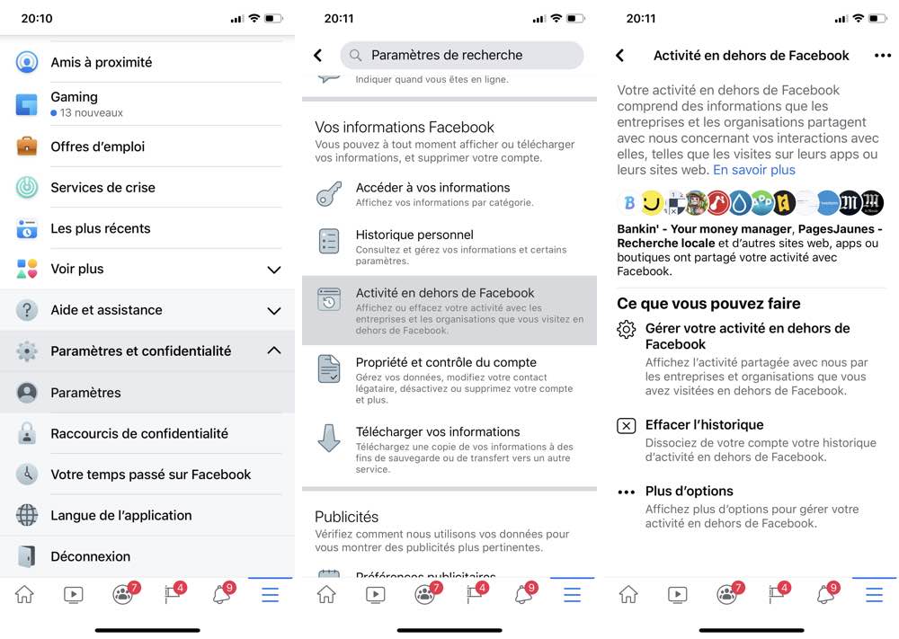 Facebook : gérer vos données privées