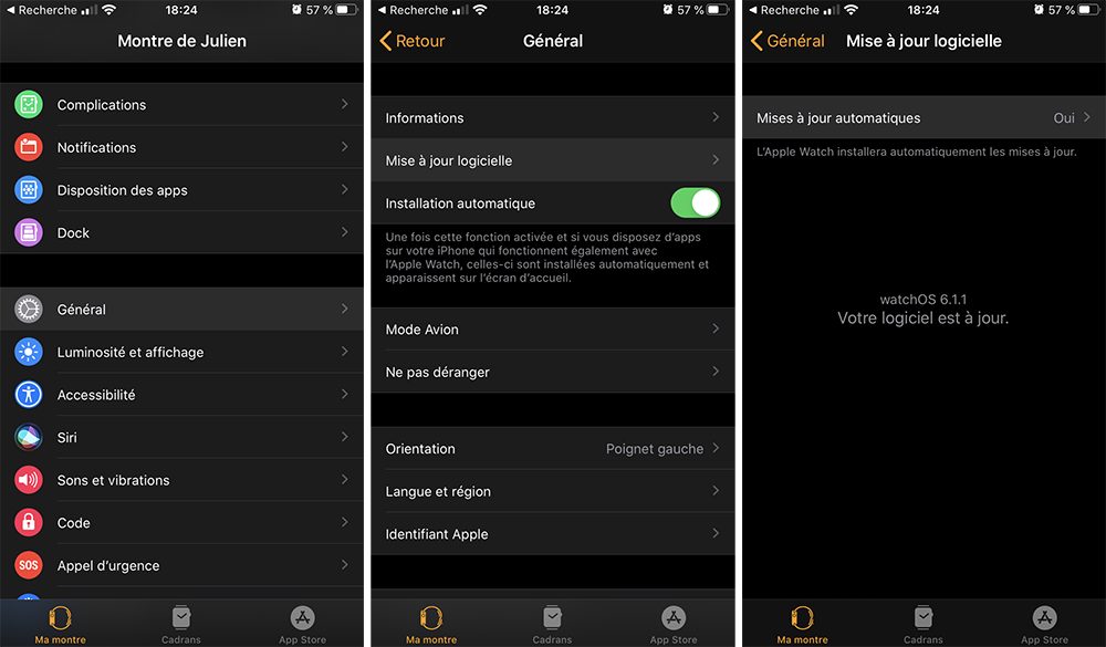 Les mises à jour de votre Apple Watch