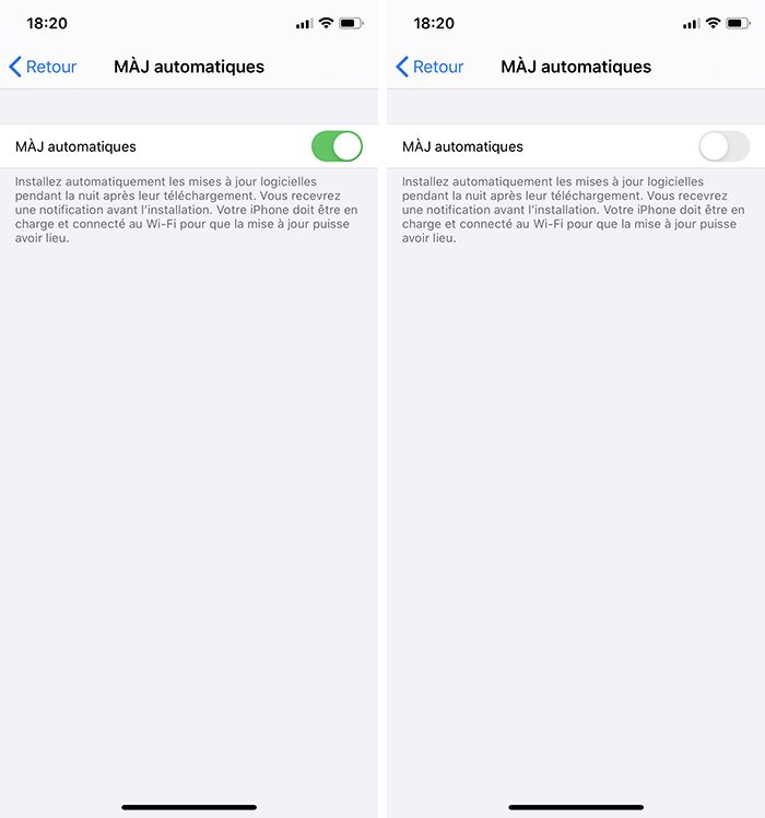 Activer désactiver les mises à jour automatiques sur iPhone