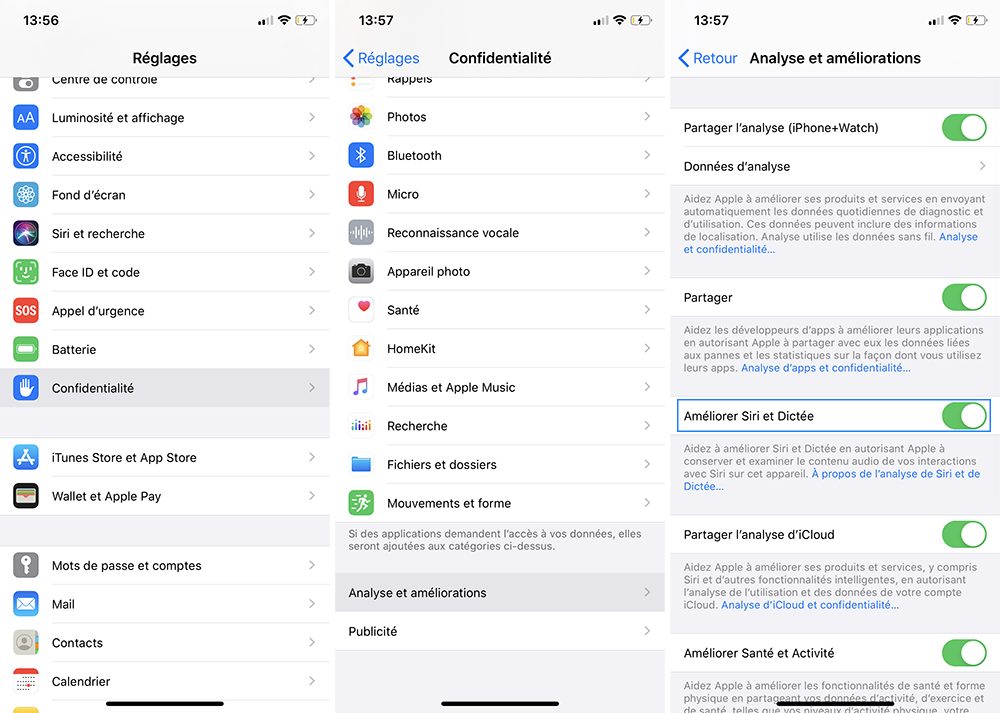 Empêcher Apple d'analyser vos requêtes vocales Siri sur iPhone