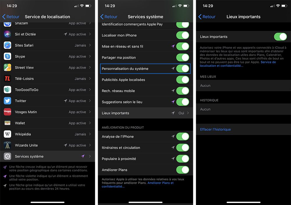 Services de localisation de l'iPhone