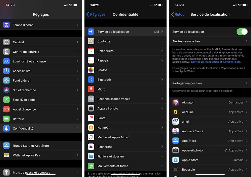 Service de localisation de l'iPhone