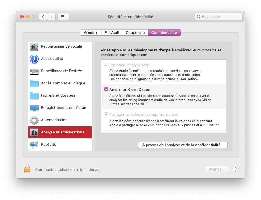 Empêcher Apple d'analyser vos requêtes vocales Siri sur Mac