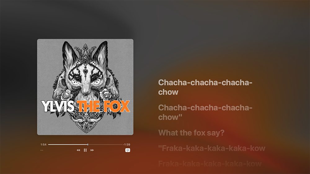 Le karaoké, les paroles de Musique sur le Mac avec le mini-lecteur en plein écran