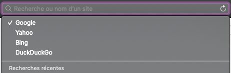 Safari suggestions moteur de recherche