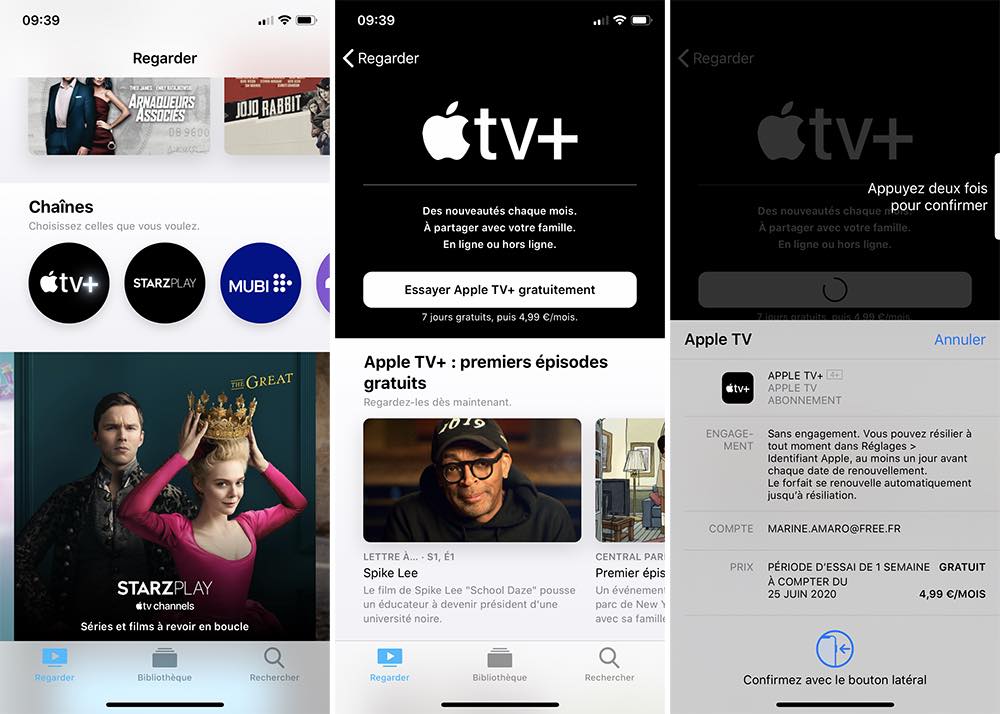 Prendre un abonnement Apple TV+ sur iPhone