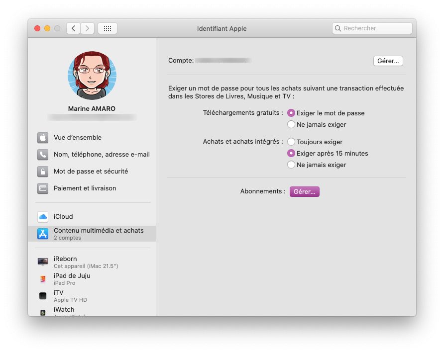 Gérer et résilier un abonnement depuis les Préférences Système sur Mac