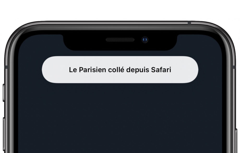 notification presse-papier iOS 14
