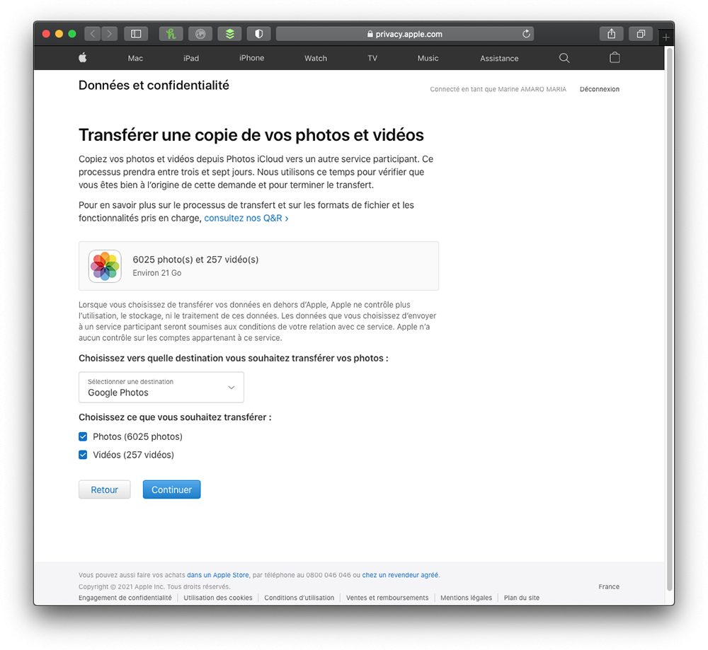 transferer copie photos icloud google 2 Comment copier ou transférer ses photos iCloud vers son compte Google Photos