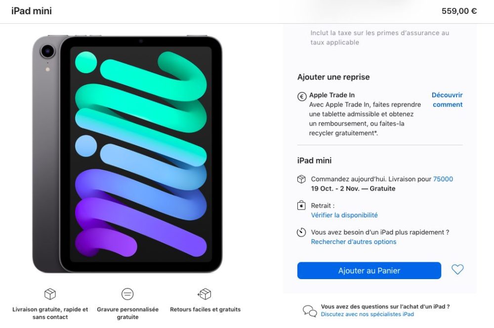 iPad mini Gris Sideral Delai Livraison iPad mini 6 : les délais de livraison sallongent pour certains modèles