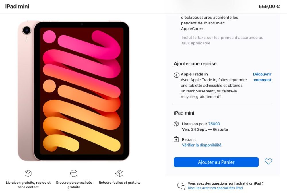 iPad mini Rose Delai Livraison iPad mini 6 : les délais de livraison sallongent pour certains modèles