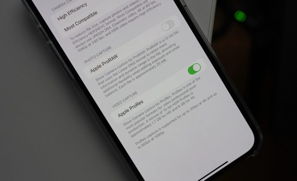 ProRes pour les vidéos des iPhone 13 Pro