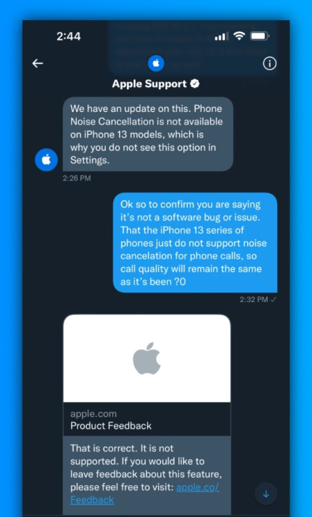 Réduction de bruit pour les appels sur iPhone 13