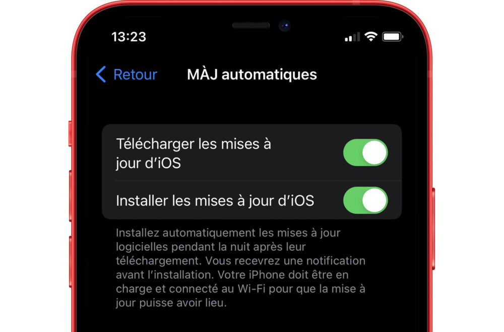 mises à jour automatiques d'iOS
