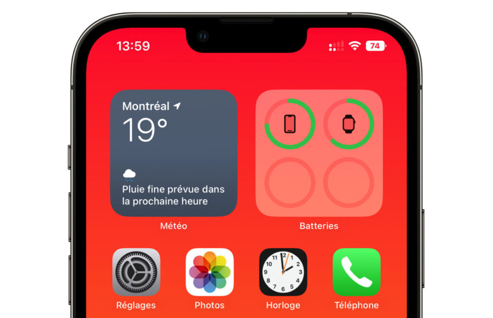 iPhone 13 Pourcentage Batterie iOS 16 1000x646 iOS 16.4 bêta : Apple rend disponible une mise à jour de sécurité séparée