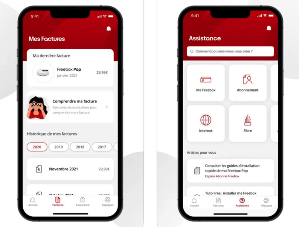 application Freebox - Mon Espace Abonné