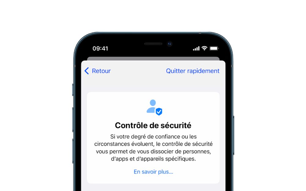 contrôle de sécurité sur iPhone