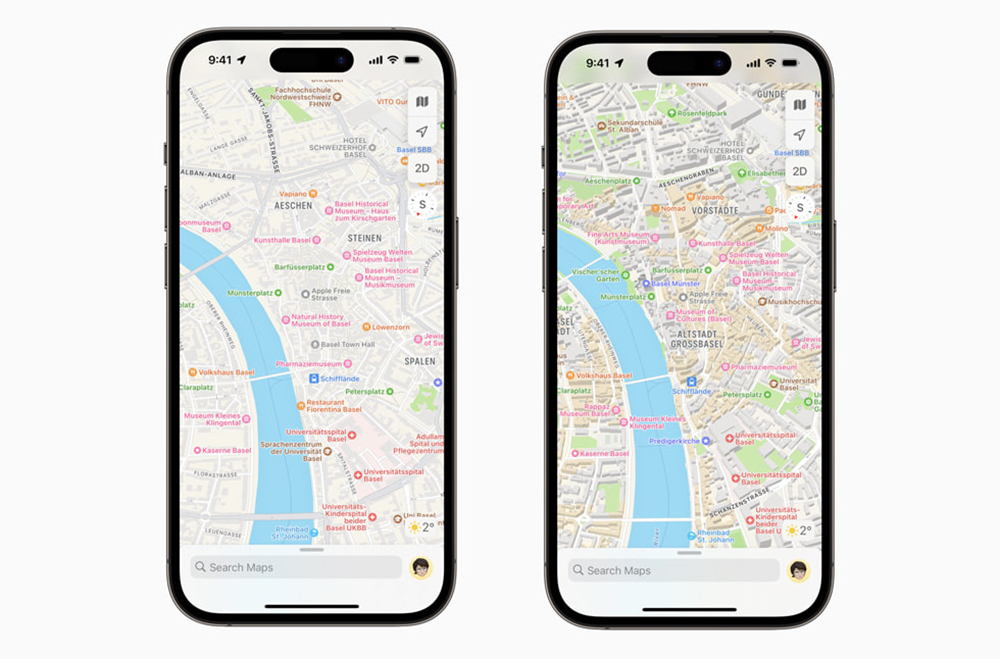 nouvelles cartes d'Apple Plans