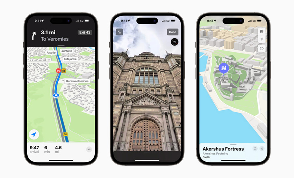 nouvelles cartes dans Apple Plans