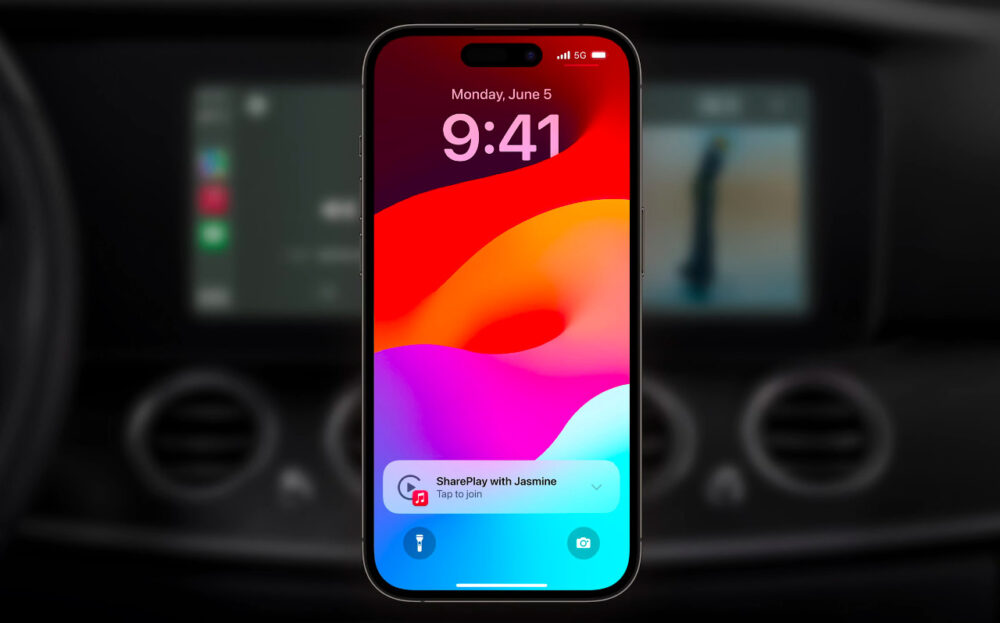 Apple Music SharePlay CarPlay WWDC 2023 1000x623 [WWDC 2023] tvOS 17 et des nouveautés au niveau des AirPods, dAirPlay, dApple Music...