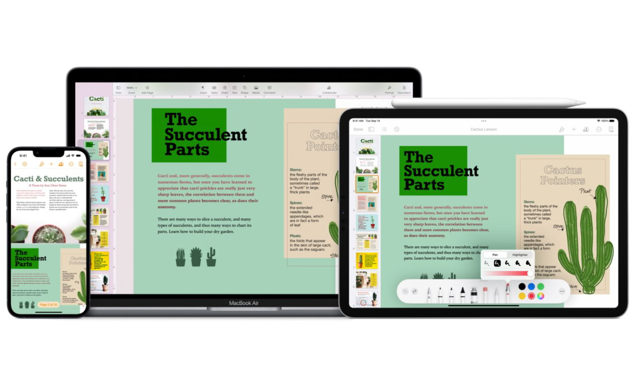 suite iWork Apple sur iOS 17