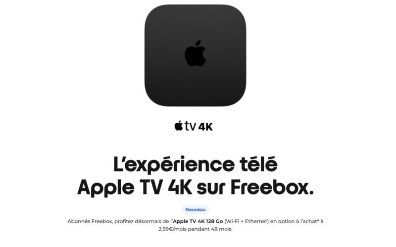 Free propose la nouvelle Apple TV 4K aux abonnés Freebox