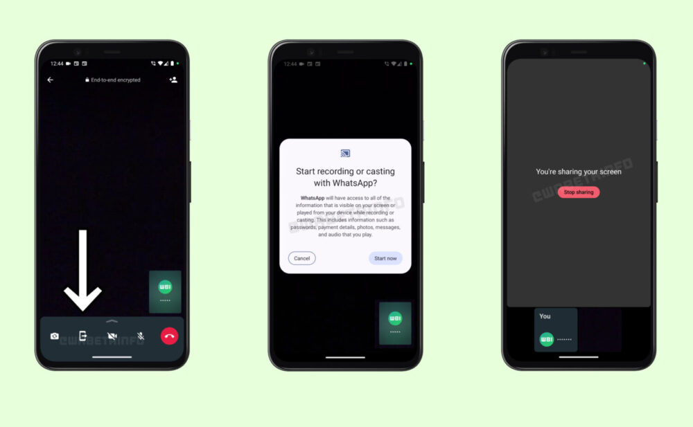 partage écran sur WhatsApp