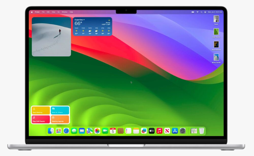 macOS Sonoma Widgets WWDC 2023 1000x614 [WWDC 2023] macOS Sonoma : des widgets interactifs, un mode jeu vidéo et plus