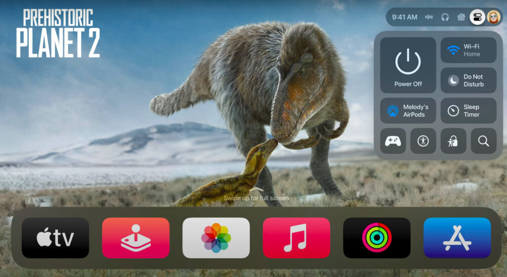 tvOS 17 Centre de Controle 3 WWDC 2023 1000x546 [WWDC 2023] tvOS 17 et des nouveautés au niveau des AirPods, dAirPlay, dApple Music...