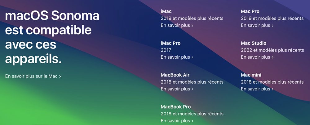 Mac compatibles macOS Sonoma