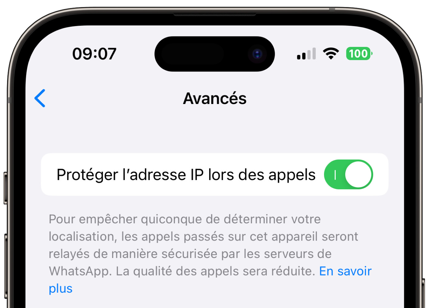 masquer adresse IP sur WhatsApp