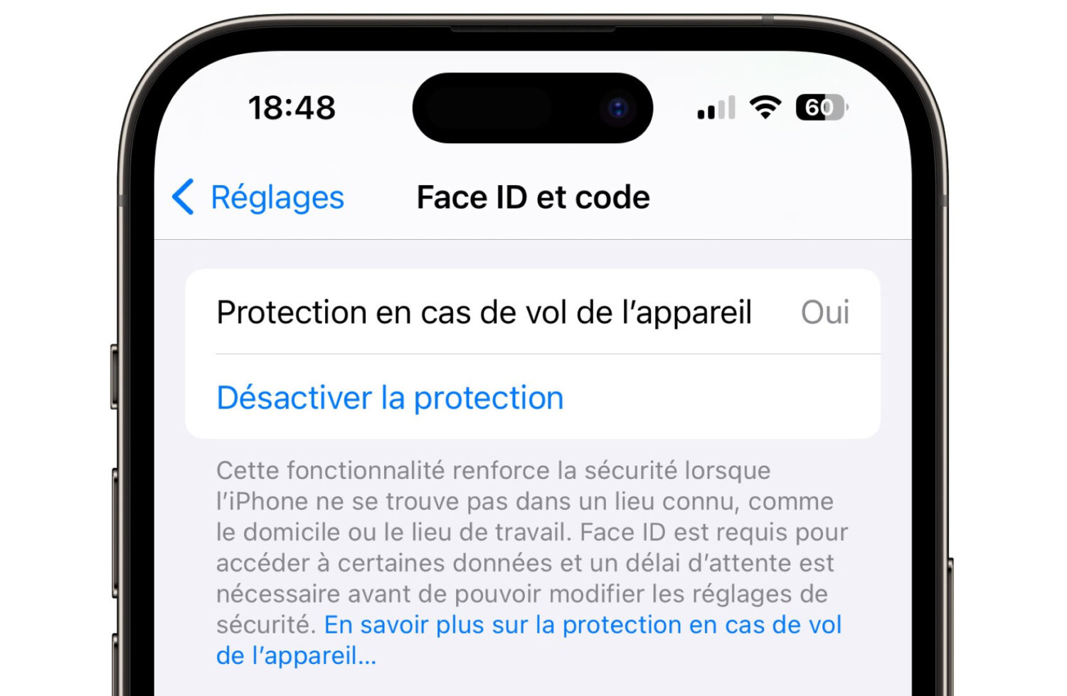 protection en cas de vol de l'iPhone