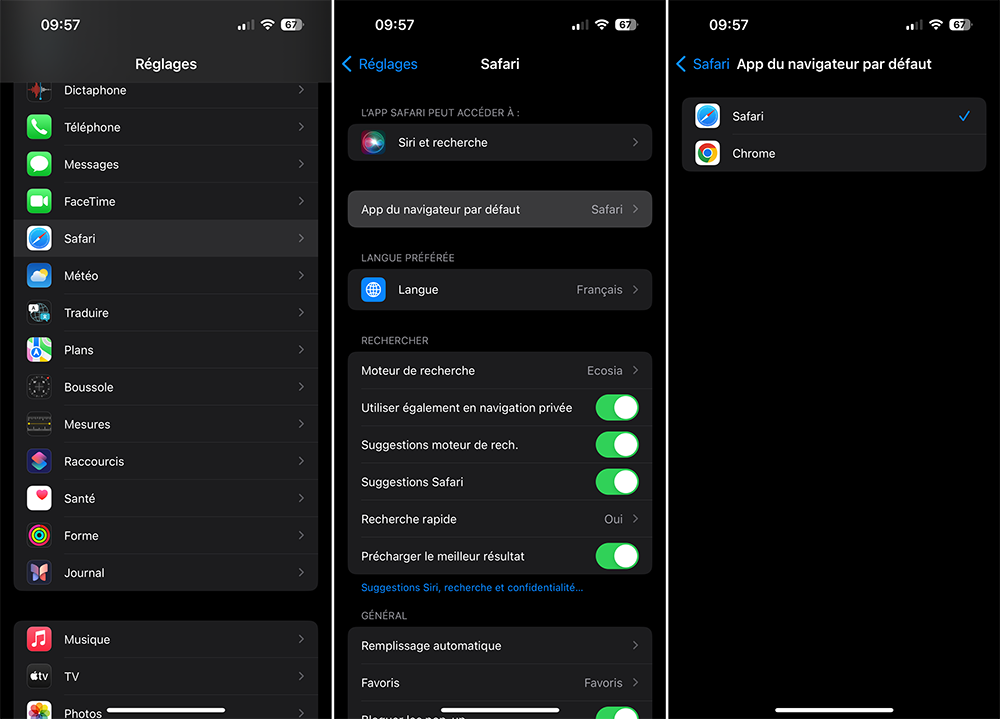 iphone reglages safari app navigateur par defaut Comment changer lapp Safari par défaut sur iPhone et Mac ?
