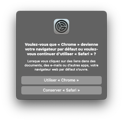 mac chrome navigateur par defaut confirmer Comment changer lapp Safari par défaut sur iPhone et Mac ?