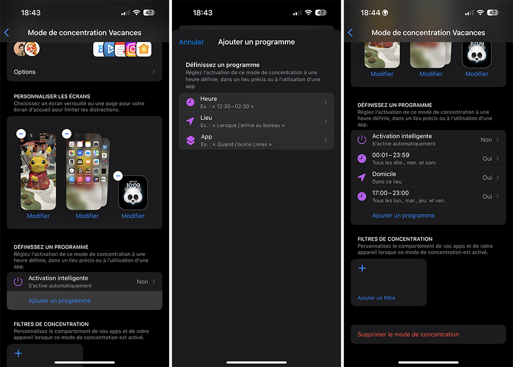 Comment utiliser efficacement les modes de concentration de iOS et macOS ? iphone concentration personnaliser ajout programme Comment utiliser efficacement les modes de concentration de iOS et macOS ?