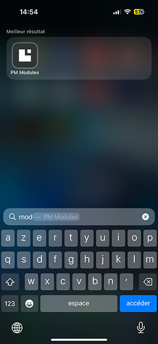 masquer app introuvable recherche