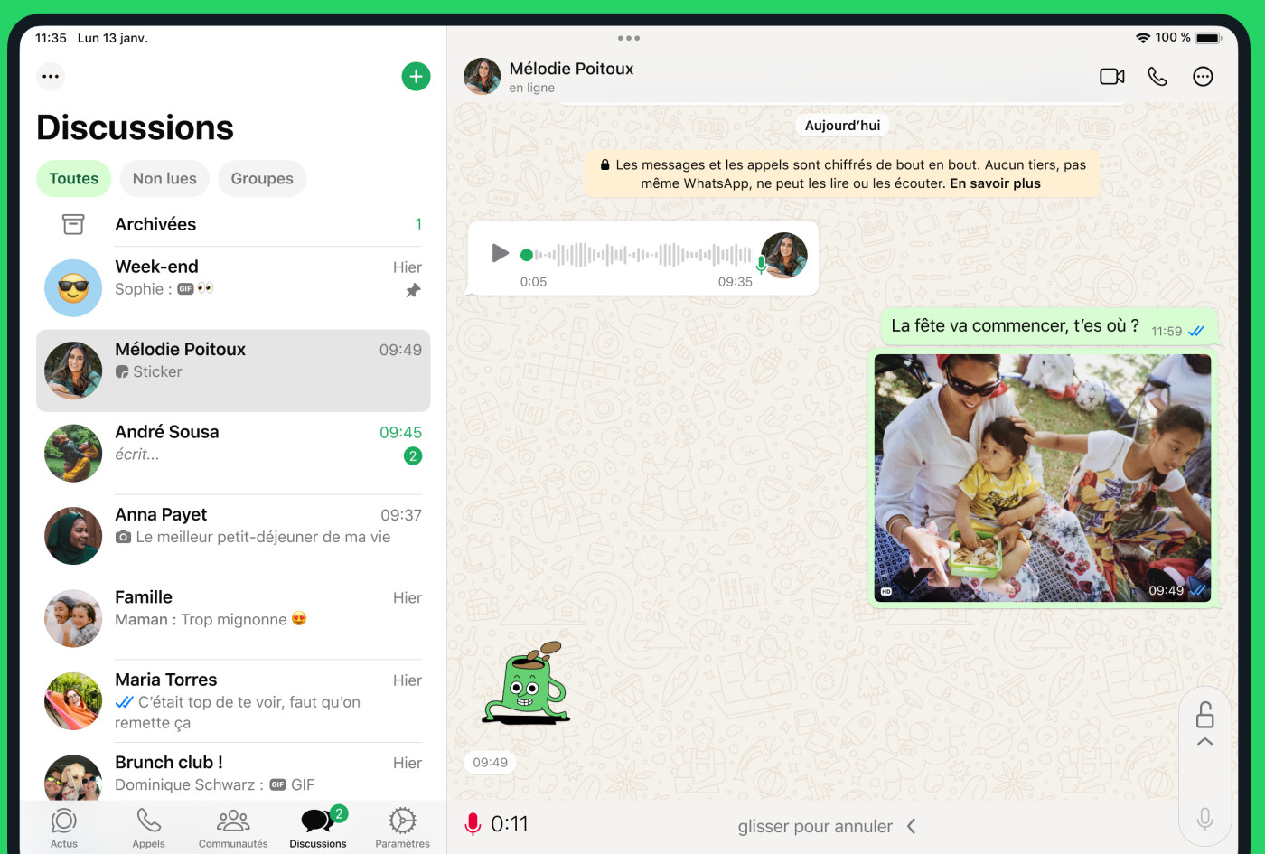 WhatsApp sur iPad