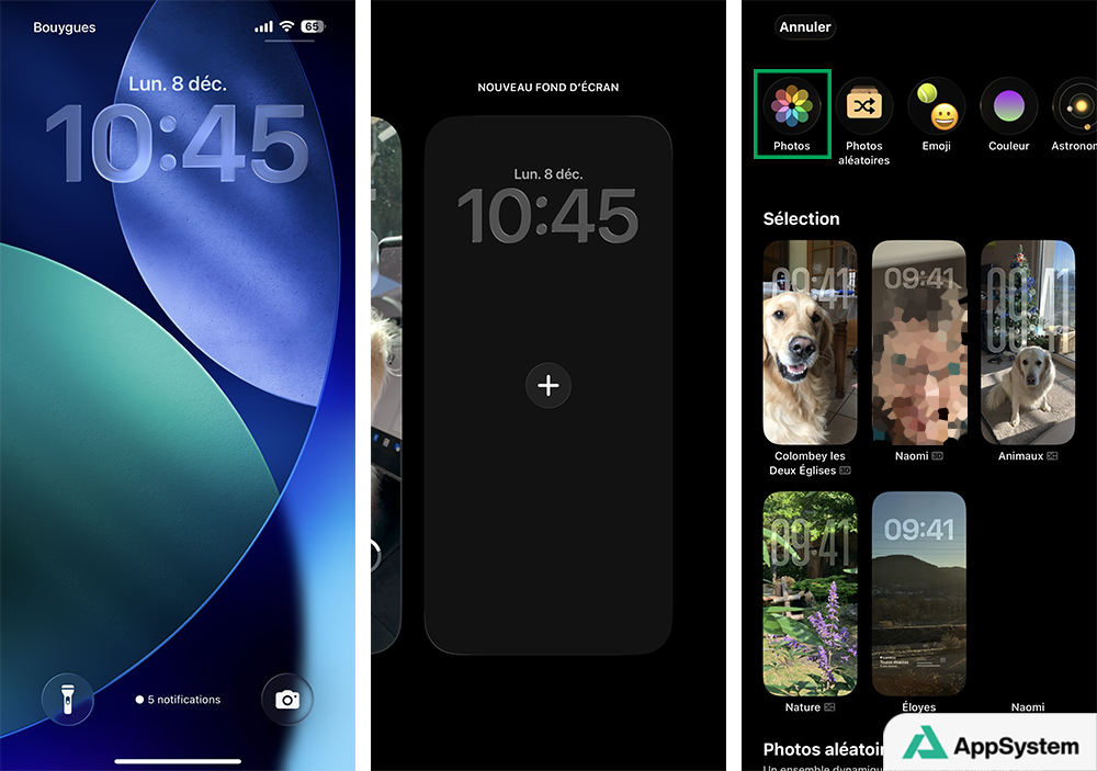 Ajouter une photo à un nouveau fond d'écran iPhone 