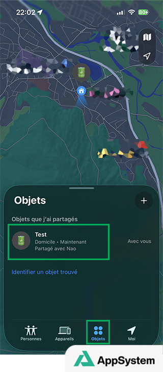 Retrouver un AirTag avec l’app Localiser sur iPhone