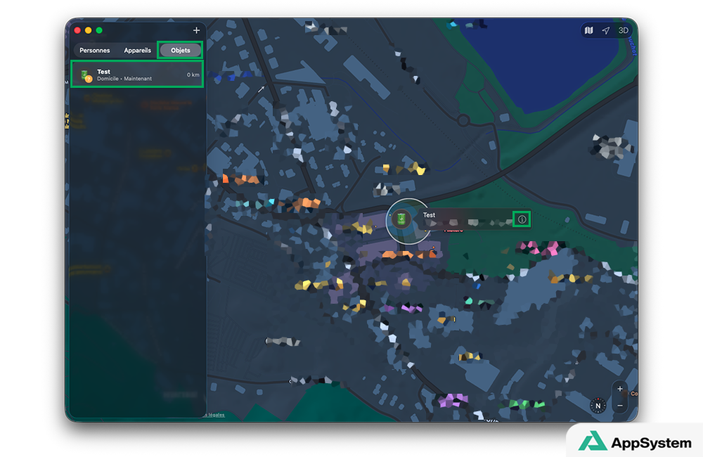 Repérer l’AirTag - app Localiser Mac