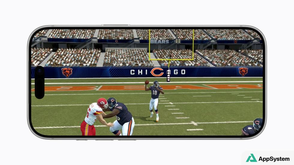 Action de Madden NFL affichée sur un iPhone