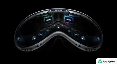 Casque Apple Vision Pro avec écrans internes visibles