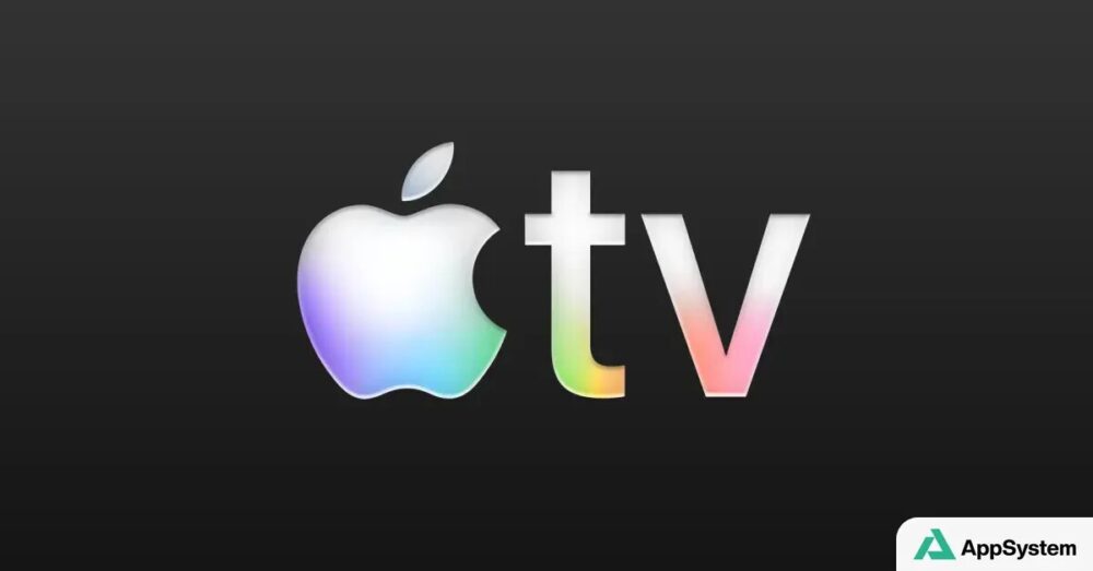 Logo Apple TV sur fond noir