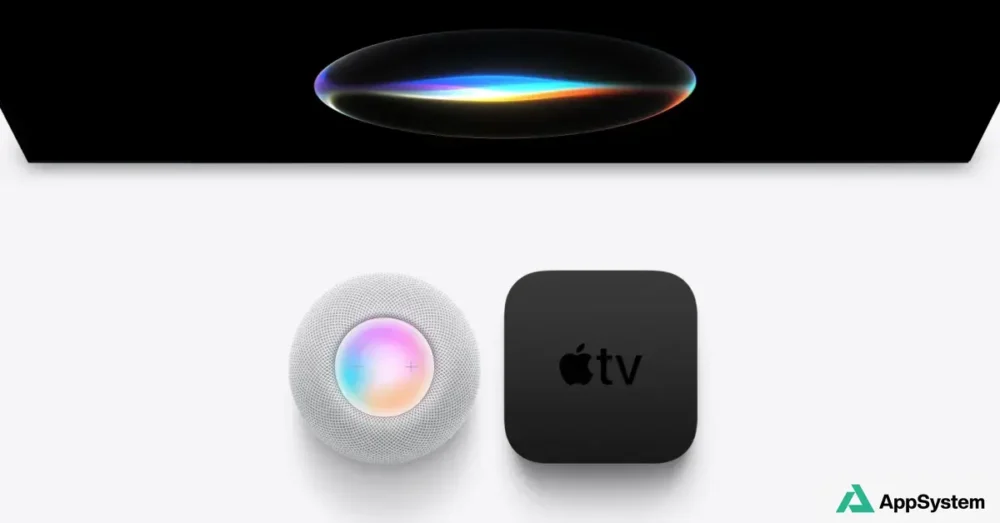 HomePod mini et boîtier Apple TV sur fond clair