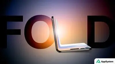 Rendu d’un iPhone pliable Apple partiellement ouvert