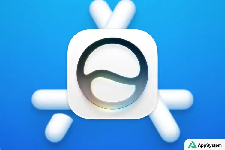 Siri AI sur fond bleu avec icône d’assistant Apple